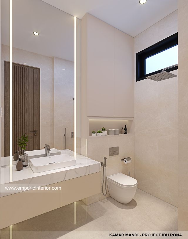 #bathroomdesign - Mrs. RN Modern House 3 Floors Design - Jambi - Code 40769