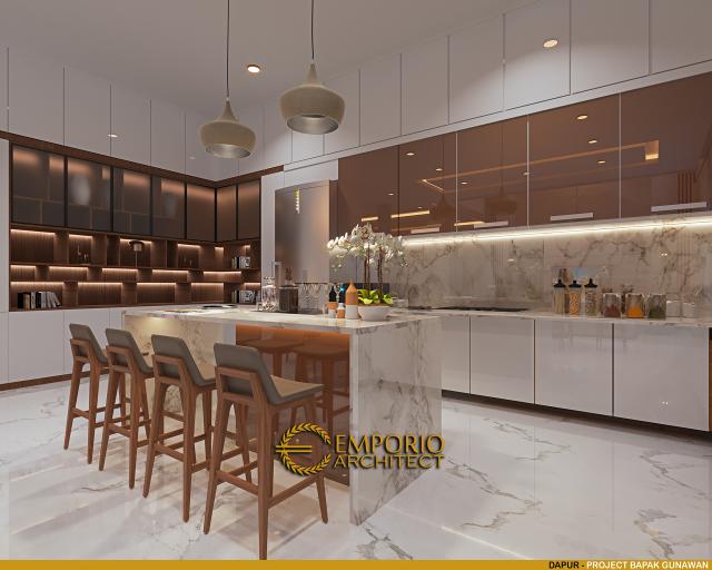 Desain Dapur Rumah Modern 3 Lantai Bapak Gunawan di Jakarta Barat