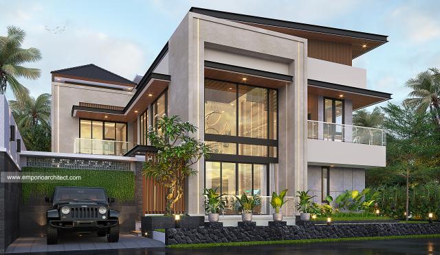 Gambar 2 Desain Rumah Modern 2.5 Lantai Ibu JSL 1297 di  Purwokerto, Jawa Tengah