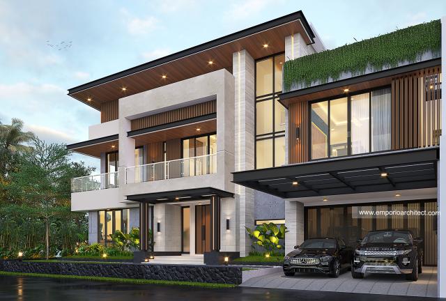 Desain Rumah Modern 2.5 Lantai Ibu JSL 1297 di  Purwokerto, Jawa Tengah