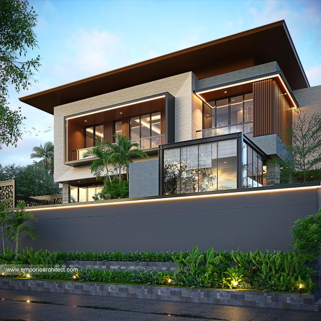 Desain Tampak Samping Rumah Modern 3 Lantai Ibu AN di Jakarta