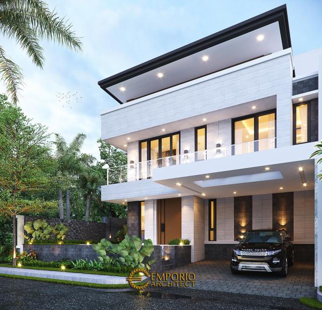 Desain Rumah Modern 3 Lantai Bapak Juliawan di Kendari, Sulawesi Tenggara - Tampak Depan