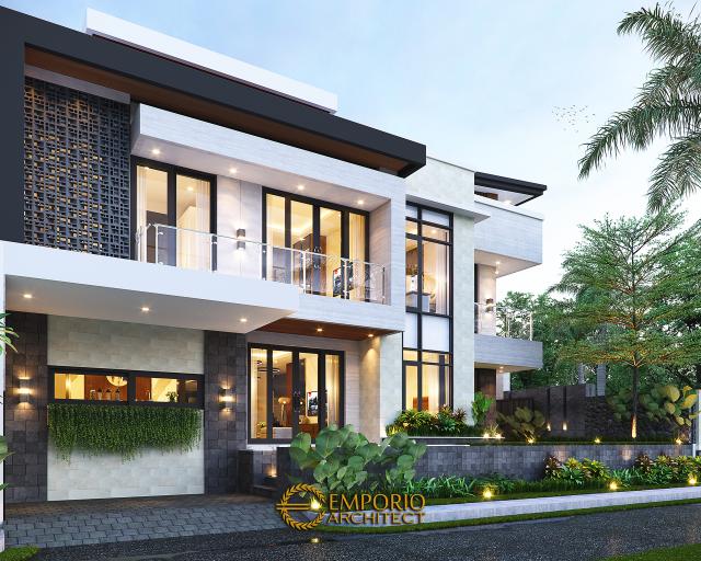 Desain Tampak Samping Rumah Modern 3 Lantai Bapak Juliawan di Kendari, Sulawesi Tenggara