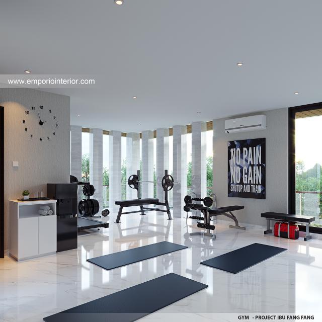 Desain Ruang Gym Rumah Modern 3 Lantai Ibu FFG di Jakarta Barat