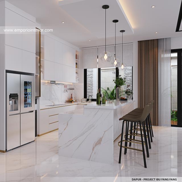 Desain Dapur Rumah Modern 3 Lantai Ibu FFG di Jakarta Barat