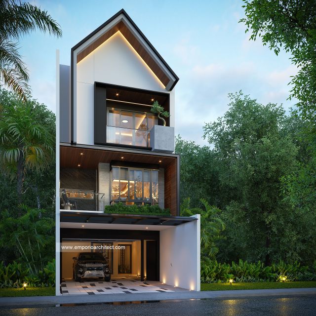 Desain Tampak Depan 3 Rumah Modern 3 Lantai Mr. GLD di Marikina City, Philippines