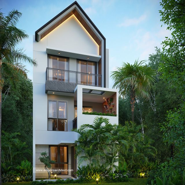 Desain Tampak Belakang Rumah Modern 3 Lantai Mr. GLD di Marikina City, Philippines