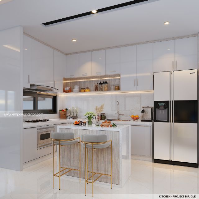 Desain Dapur Rumah Modern 3 Lantai Mr. GLD di Marikina City, Philippines