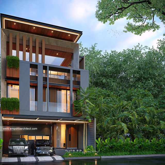 Desain Rumah Modern 3 Lantai Bapak JK 1820 di  BSD, Tangerang Selatan