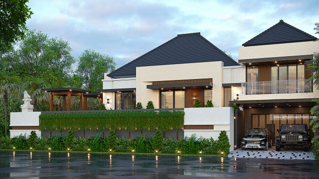 Desain Tampak Samping Rumah Modern 3 Lantai Bapak YS dan Ibu DH di Jakarta