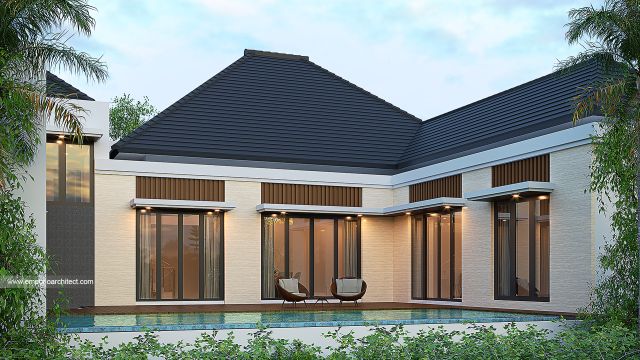 Desain Tampak Belakang Rumah Modern 3 Lantai Bapak YS dan Ibu DH di Jakarta