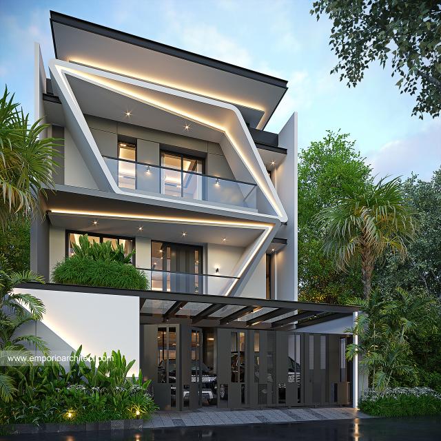 Gambar 2 Desain Rumah Modern 3 Lantai Bapak MLN 1501 di  Jakarta Barat