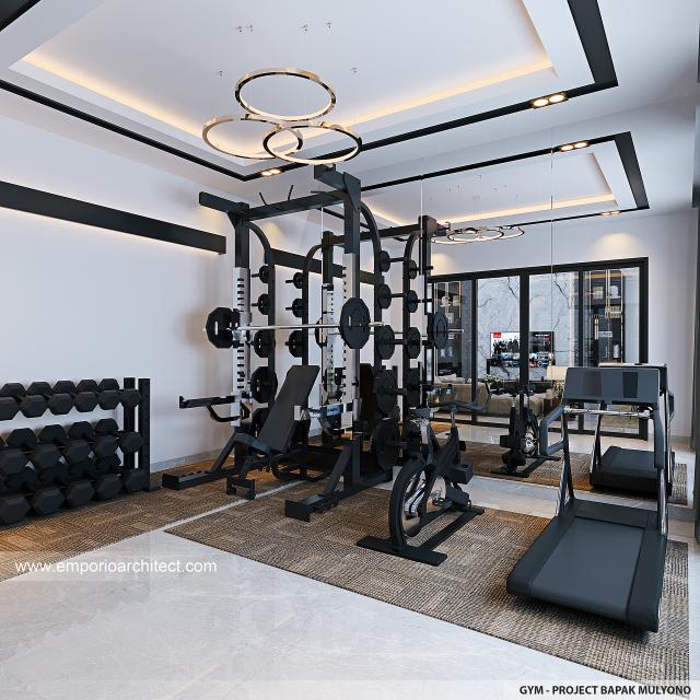 Desain Ruang Gym Rumah Modern 3 Lantai Bapak MLN di Jakarta Barat