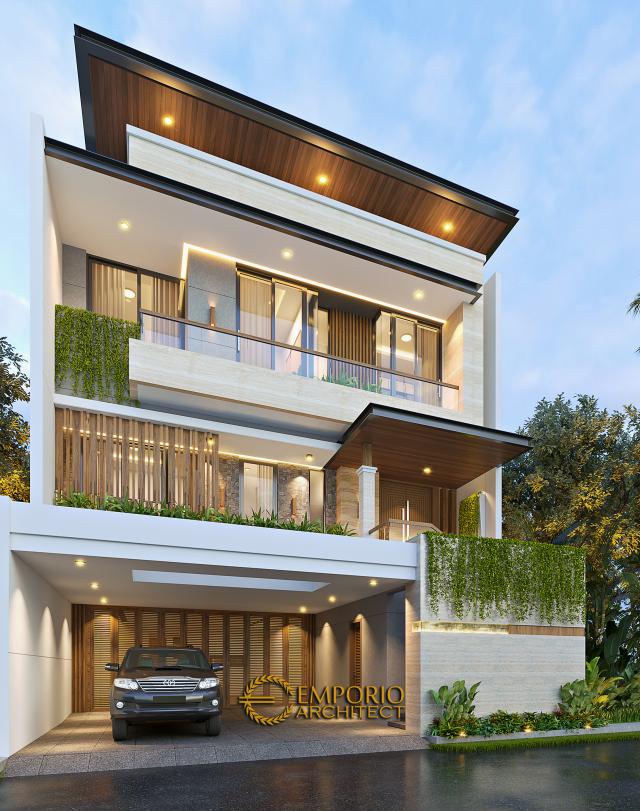 Desain Rumah Modern 3 Lantai Ibu Anya di  Jakarta