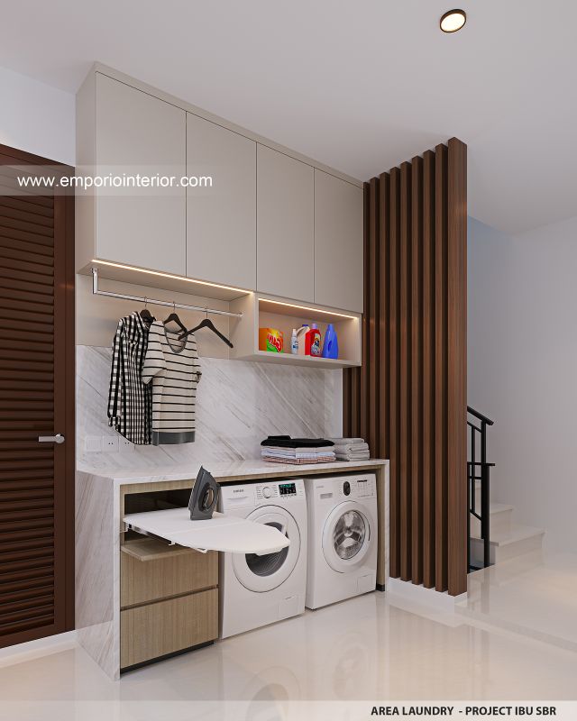 Desain Laundry Rumah Modern 3 Lantai Ibu SBR di Semarang