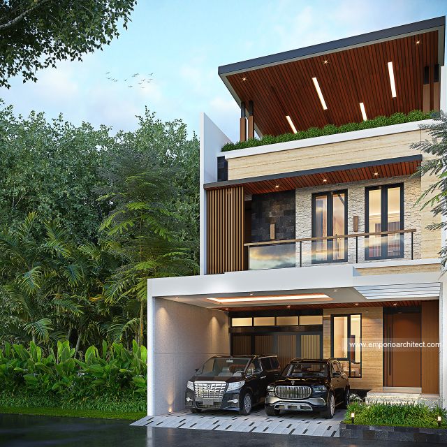 Desain Rumah Modern 3 Lantai Bapak CMS 1867 di  Jakarta Timur