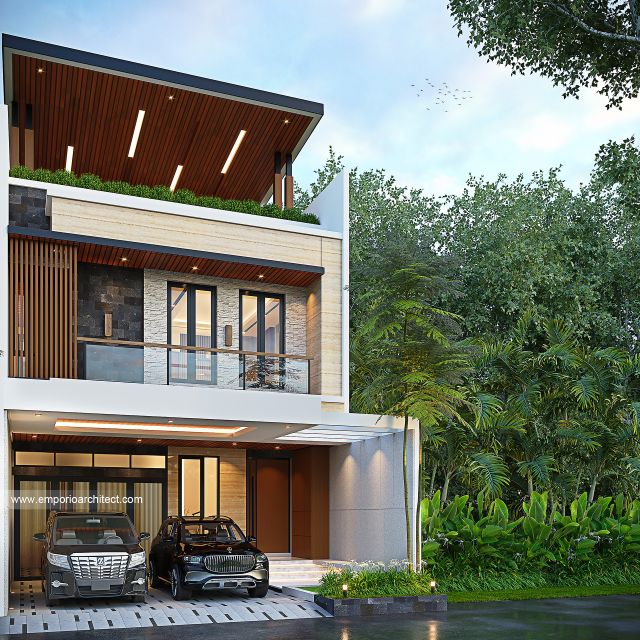 #frontfacadedesign - Mr. CMS 1867 Modern House 3 Floors Design - Jakarta Timur - Code 40409