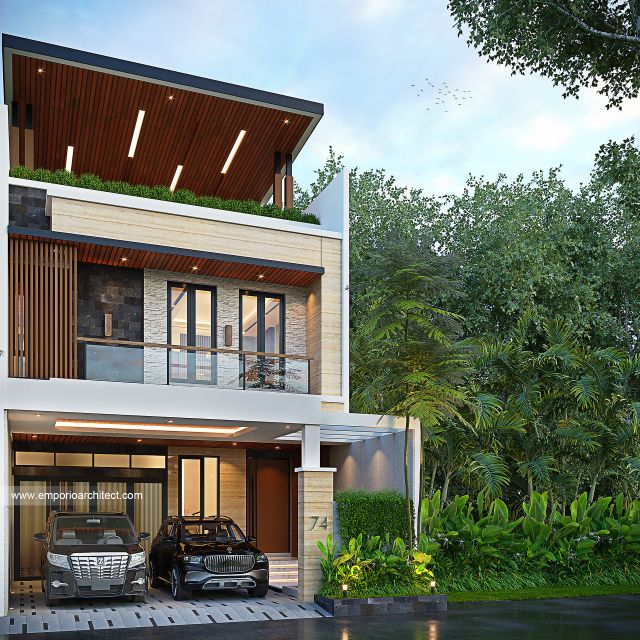 Gambar 2 Desain Rumah Modern 3 Lantai Bapak CMS 1867 di  Jakarta Timur