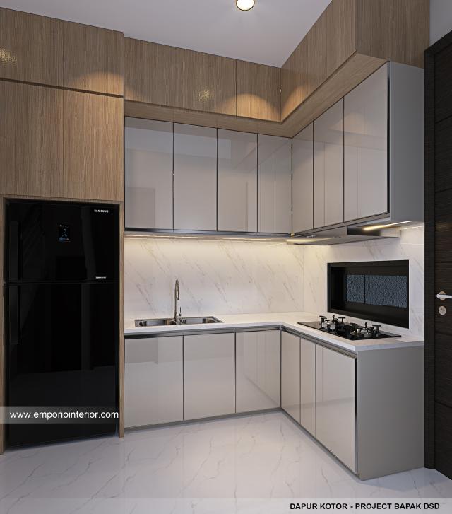 Desain Dapur Kotor Rumah Modern 3 Lantai Bapak DSD 1931 di Jakarta Barat