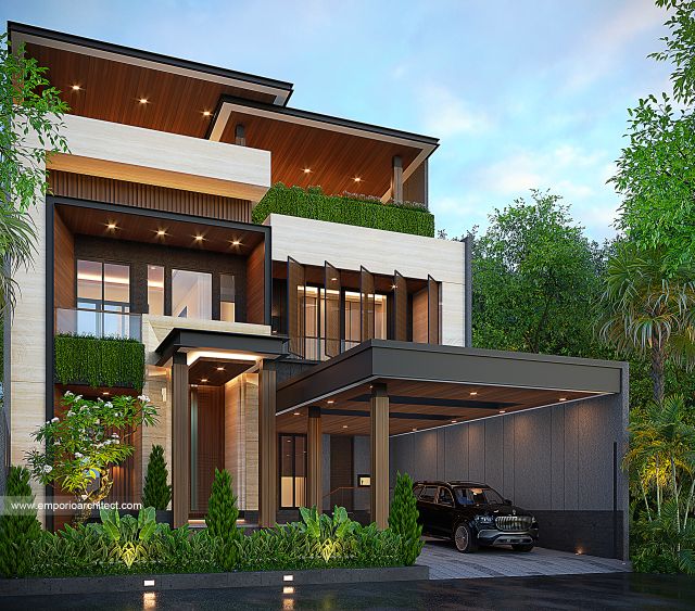 Gambar 2 Desain Rumah Modern 3 Lantai Bapak DSD 1931 di  Jakarta Barat