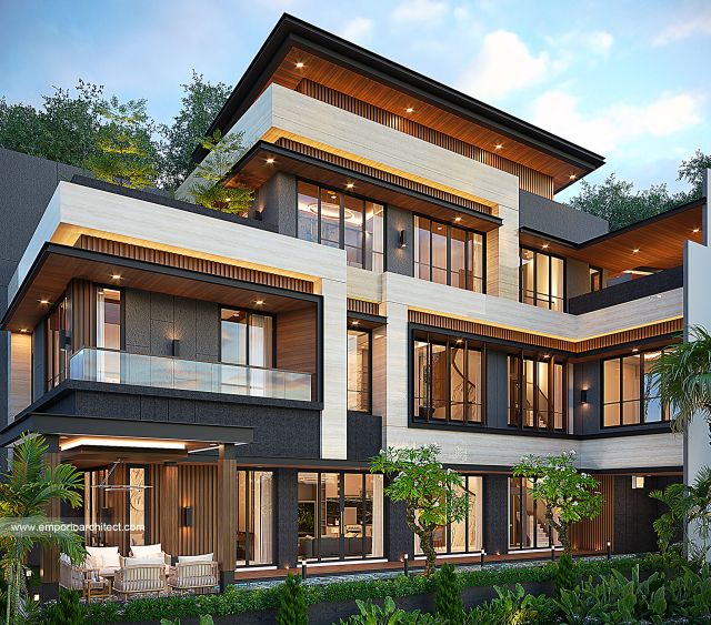 Desain Rumah Modern 3 Lantai Bapak DSD 1931 di  Jakarta Barat