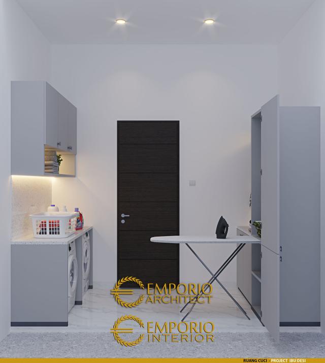 Desain Ruang Cuci (Laundry) Rumah Modern 3 Lantai Ibu Desi di Cibubur, Jawa Barat