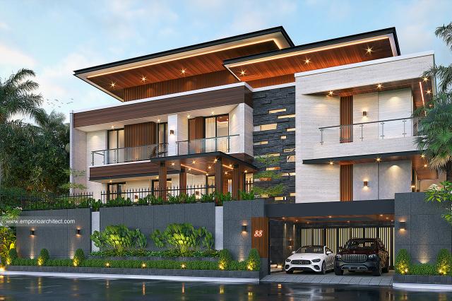 Desain Rumah Modern 3 Lantai Ibu FLC II 1513 di  Surabaya