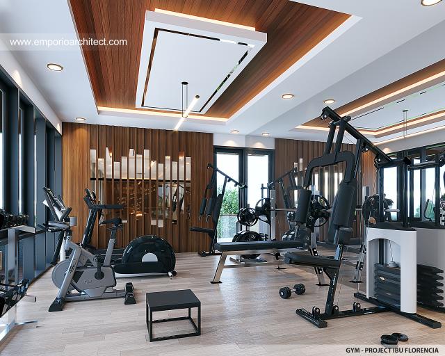 Desain Ruang Gym Rumah Modern 3 Lantai Ibu FLC II di Surabaya