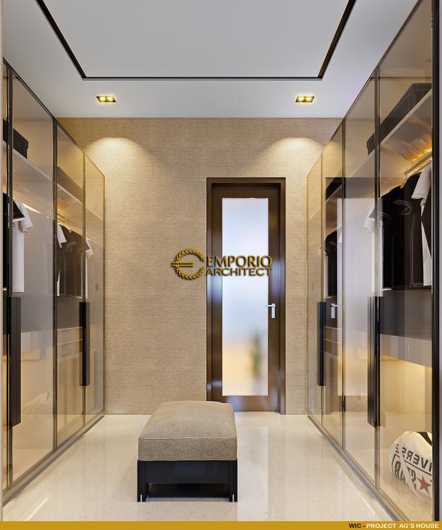 Desain Walk In Closet Rumah Modern 3 Lantai Mr. AG di Jakarta Timur