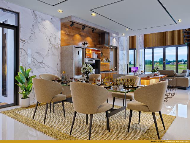 Desain Ruang Makan Rumah Modern 3 Lantai Mr. AG di Jakarta Timur