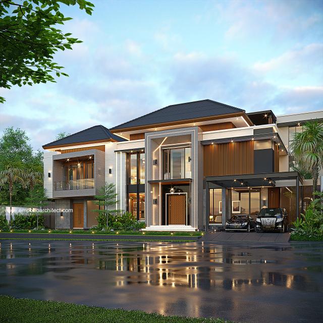 Desain Rumah Modern 3 Lantai Ibu YSC 1578 di  Malang