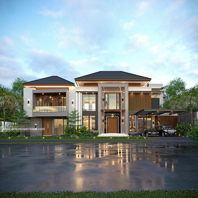 Desain Tampak Depan 3 Rumah Modern 3 Lantai Ibu YSC di Malang