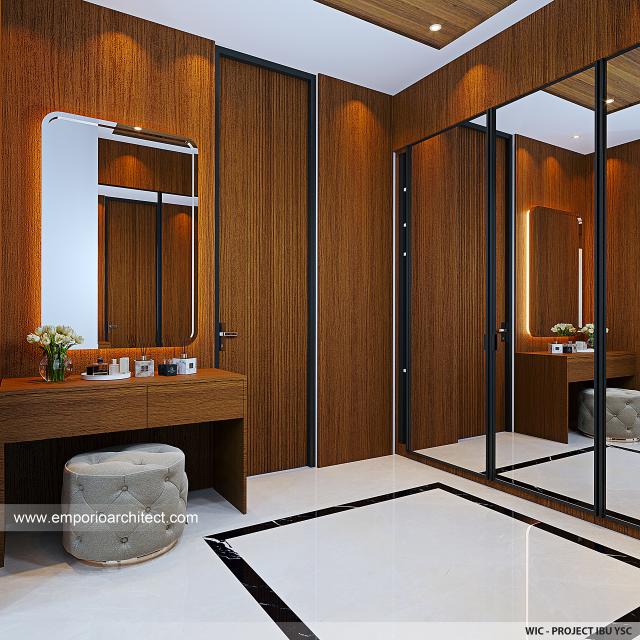 Desain Walk In Closet Rumah Modern 3 Lantai Ibu YSC di Malang