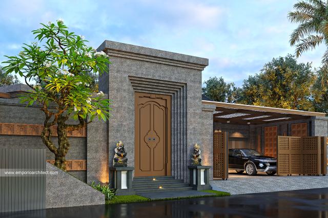 Desain Tampak Depan 2 Rumah Modern 3 Lantai Ibu FRC di Nusa Dua, Bali