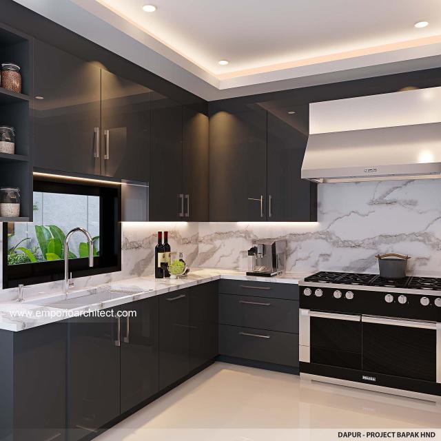 Desain Dapur Rumah Modern 3 Lantai Bapak HND di Bandung