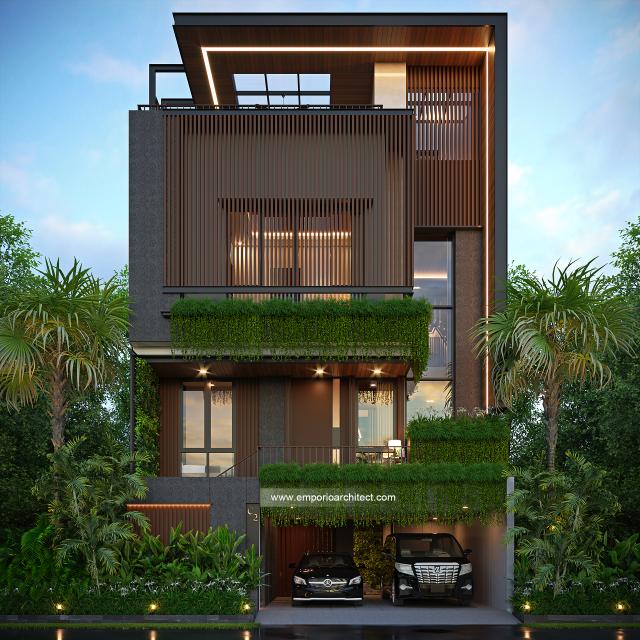 Gambar 1 Desain Rumah Modern 3 Lantai Bapak BDM 1634 di  Cipayung, Jakarta Timur