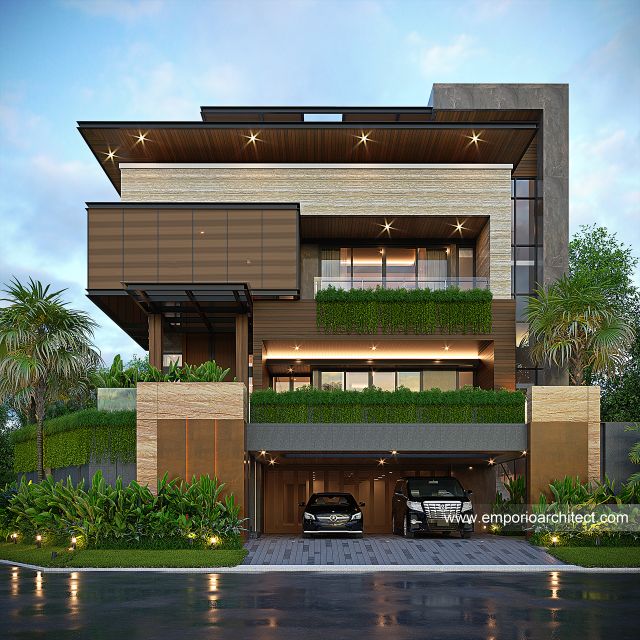 Gambar 1 Desain Rumah Modern 3 Lantai Ibu RSK 1704 di  Makassar