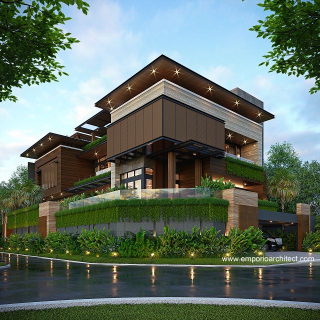 Gambar 2 Desain Rumah Modern 3 Lantai Ibu RSK 1704 di  Makassar