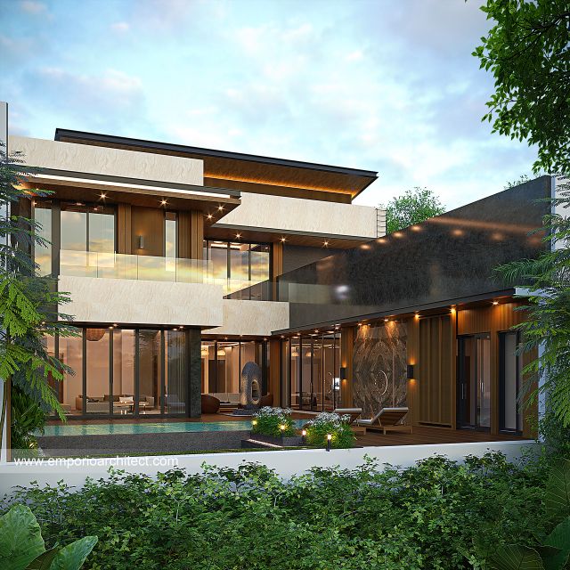 Desain Tampak Belakang Rumah Modern 3 Lantai Bapak SWD di Samarinda