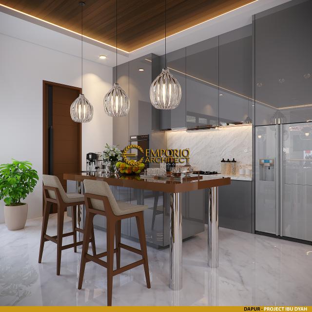 Desain Dapur Rumah Modern 3 Lantai Ibu Dyah di Bandung, Jawa Barat