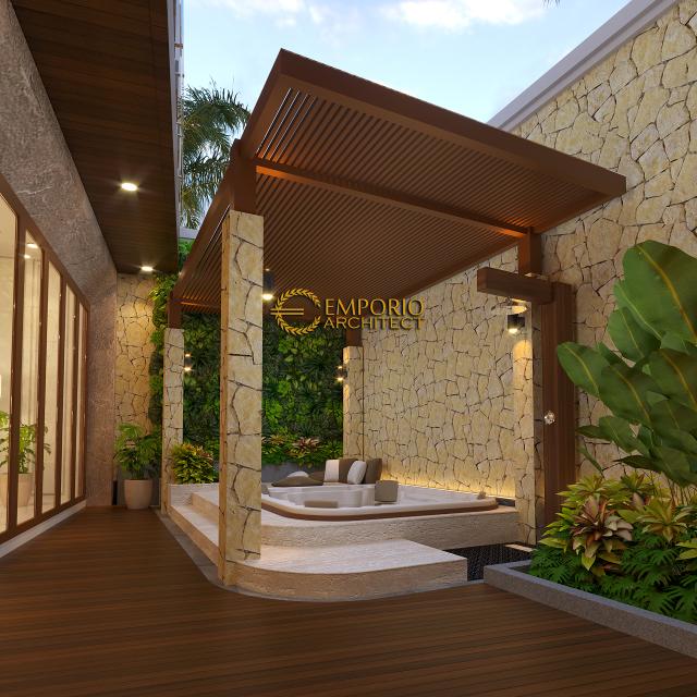 Desain Tampak Detail Belakang Rumah Modern 3 Lantai Ibu Dyah di Bandung, Jawa Barat