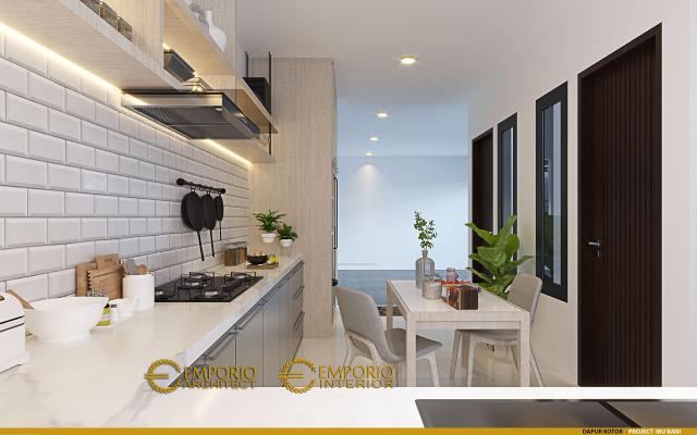 Desain Dapur Kotor Rumah Modern 3 Lantai Ibu Rani di BSD, Tangerang Selatan, Banten