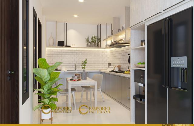 Desain Dapur Kotor Rumah Modern 3 Lantai Ibu Rani di BSD, Tangerang Selatan, Banten