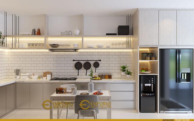 Desain Dapur Kotor Rumah Modern 3 Lantai Ibu Rani di BSD, Tangerang Selatan, Banten