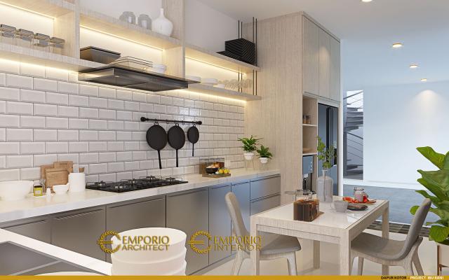 Desain Dapur Kotor Rumah Modern 3 Lantai Ibu Rani di BSD, Tangerang Selatan, Banten