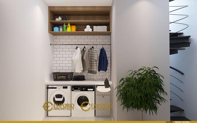 Desain Laundry Rumah Modern 3 Lantai Ibu Rani di BSD, Tangerang Selatan, Banten