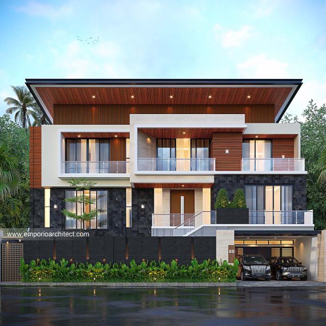 Gambar 1 Desain Rumah Modern 3 Lantai Bapak BBN 1753 di  Jakarta