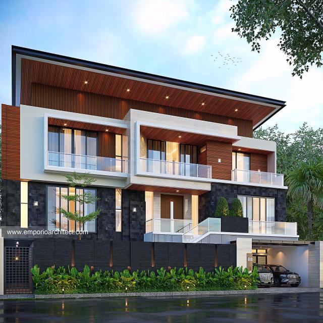 Gambar 2 Desain Rumah Modern 3 Lantai Bapak BBN 1753 di  Jakarta