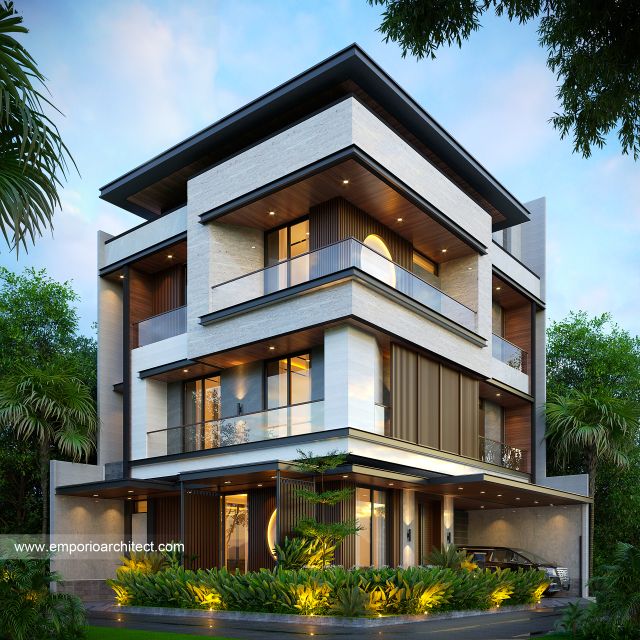 Gambar 1 Desain Rumah Modern 3 Lantai Bapak AMR di  Bekasi