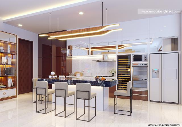 Desain Dapur Rumah Modern 3 Lantai Ibu EBT di Jakarta